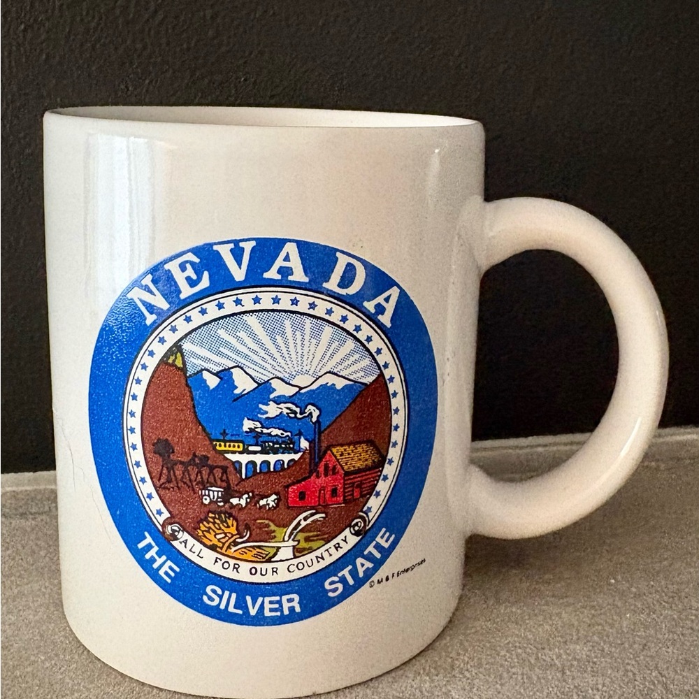 Nevada The Silver State White Ceramic Coffee Mug